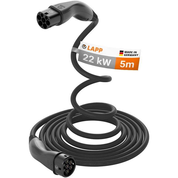 LAPP EV Helix Charge Cable 22kW Type 2 - Black